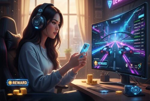 Pemain bermain game arcade terbaru 2026 di smartphone atau PC dengan Dewiku88 Alternatif